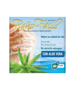 Baño facil paño jabonoso con aloe vera x 10